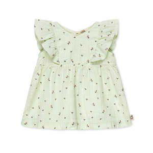 My Little Cozmo Marta Baby Dress - Floral Muslin Green